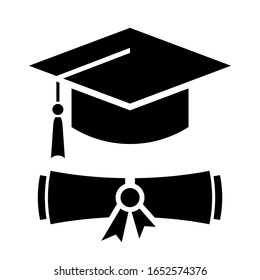 Academic graduation vector icon isolated on white background