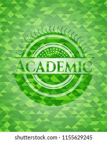 Academic green mosaic emblem