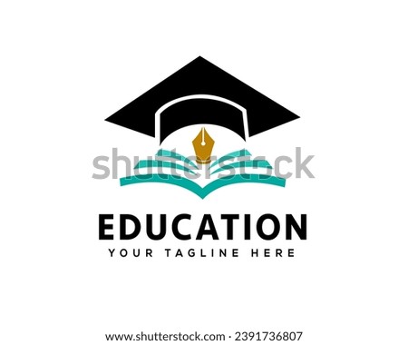 academic hat book university logo icon symbol design template illustration inspiration