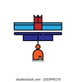 Academic hat icon in a flat style.