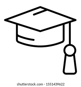 Academic hat icon. Outline academic hat vector icon for web design isolated on white background