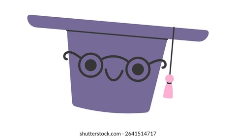 Academic hat kawaii cartoon character