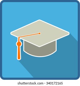  Academic Hat on flat style
