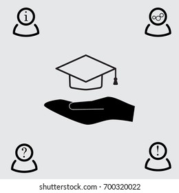 Academic hat vector icon