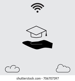 Academic hat vector icon
