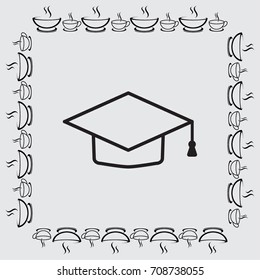 Academic hat vector icon