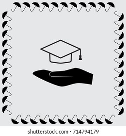 Academic hat vector icon