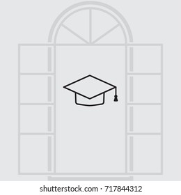 Academic hat vector icon