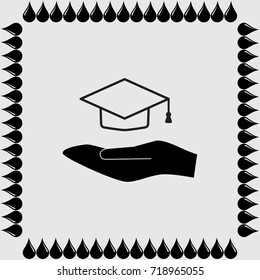 Academic hat vector icon