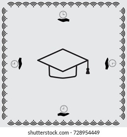 Academic hat vector icon