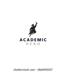 academic hero logo design premium vector.