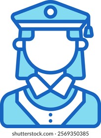 Academic Icon Blue Vector Illustration