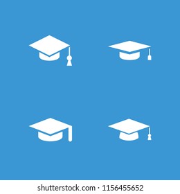 Academic icon. collection of 4 academic filled icons such as graduation hat. editable academic icons for web and mobile.