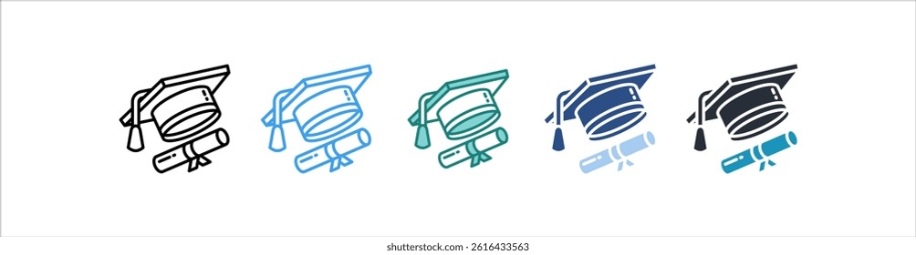 Academic Icon In Different Style Vector