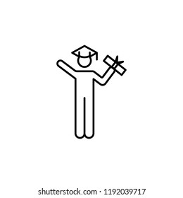 academic icon. Element of conceptual figures for mobile concept and web apps illustration. Thin line icon for website design and development, app development