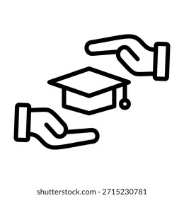 Ilustración vectorial de diseño de línea de íconos académicos