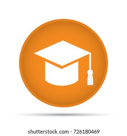 Academic icon on a circle on a white background. Vector illustration