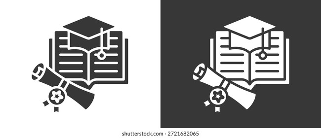 Conjunto De Iconos Académicos Colección De Vector Aislado En Blanco Y Negro