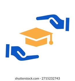 Icono académico Ilustración vectorial de diseño de color sólido