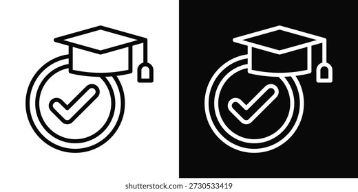 Icono académico estilo de fondo blanco y negro