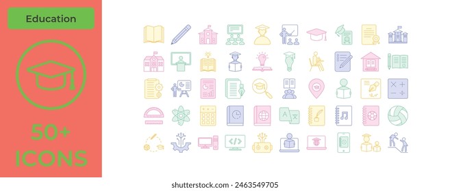 Academic Icons Collection: From Desks to Diplomas - Perfect for Educational Content
