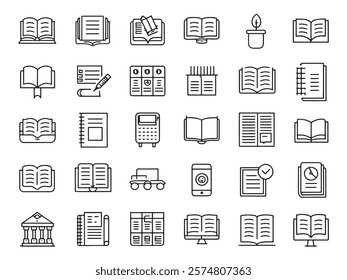 Academic Journals Line Art Icon Minimalist Look