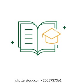 Academic Learning Vector Icon Design with Editable Stroke education, study, knowledge, growth, skills