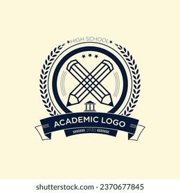 Ilustración vectorial de diseño de logotipo académico 