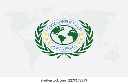 academic logo for peace conflict and human rights in BUP, green color, EPS file