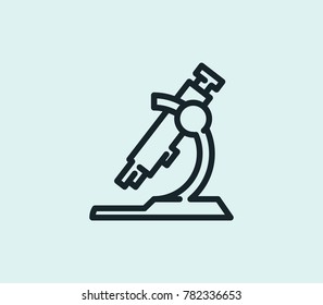 Academic microscope icon line isolated on clean background. Biotechnology concept drawing icon line in modern style. Vector illustration for your web site mobile logo app UI design.