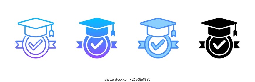 Conjunto de iconos de estilo múltiple académico