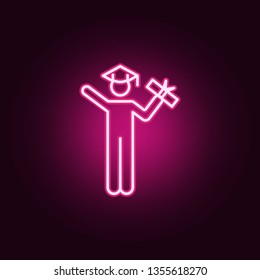 academic neon icon. Elements of conceptual figures set. Simple icon for websites, web design, mobile app, info graphics