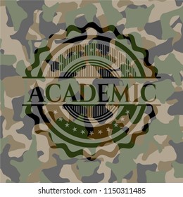 Academic on camouflage texture