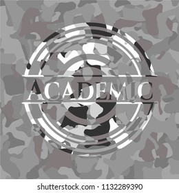 Academic on grey camo texture