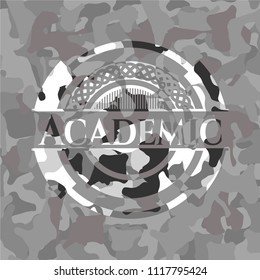 Academic on grey camouflage texture