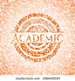 Academic orange mosaic emblem