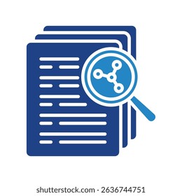 Academic Paper mini illustration dual tone color icon, use for research and development, education, industry, UI, UX kit, app and web development, digital or print.