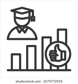 Academic Performance Outline Icon Vector Illustration