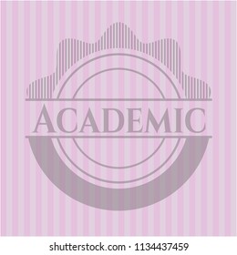 Academic pink emblem. Retro