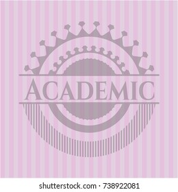 Academic pink emblem. Vintage.