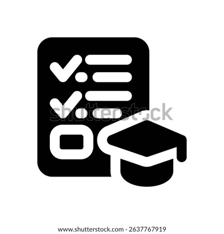 academic plan glyph icon. Strong and solid vector icon for websites, mobile interfaces, presentations, and visual branding. High quality and easy to edit.