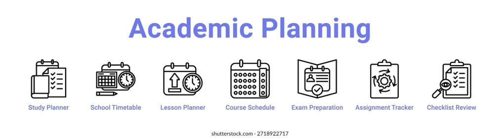 - Icon-Banner und Kollektion für die akademische Planung