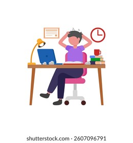 Academic Pressure Management Flat Vector Illustration