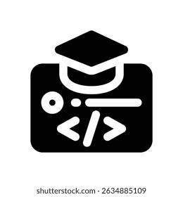 academic program glyph icon. Strong and solid vector icon for websites, mobile interfaces, presentations, and visual branding. High quality and easy to edit.
