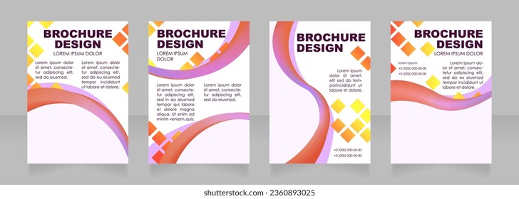 Academic program promotion blank brochure layout design. Attract students. Vertical poster template set with empty copy space for text. Premade corporate reports collection. Editable flyer paper pages