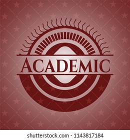 Academic realistic red emblem