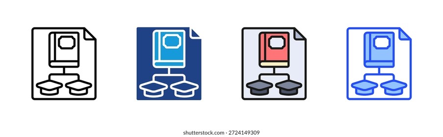 Akademischer Datensatz Symbol Set mehrere Stilkollektion