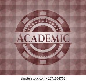 Insignia roja académica con motivos geométricos. Sin inconvenientes.