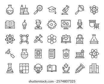 Academic Research Line Art Icon Scholarly Visual Guide