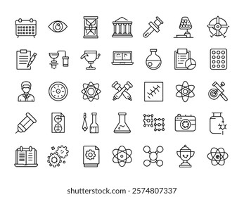 Academic Research Line Art Icon Inquiries Made Visual